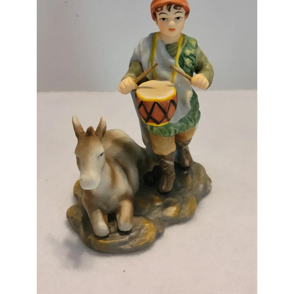 Avon Drummer Boy w/‎ Donkey Figurine Holiday Treasures Nativity 2003 Christmas